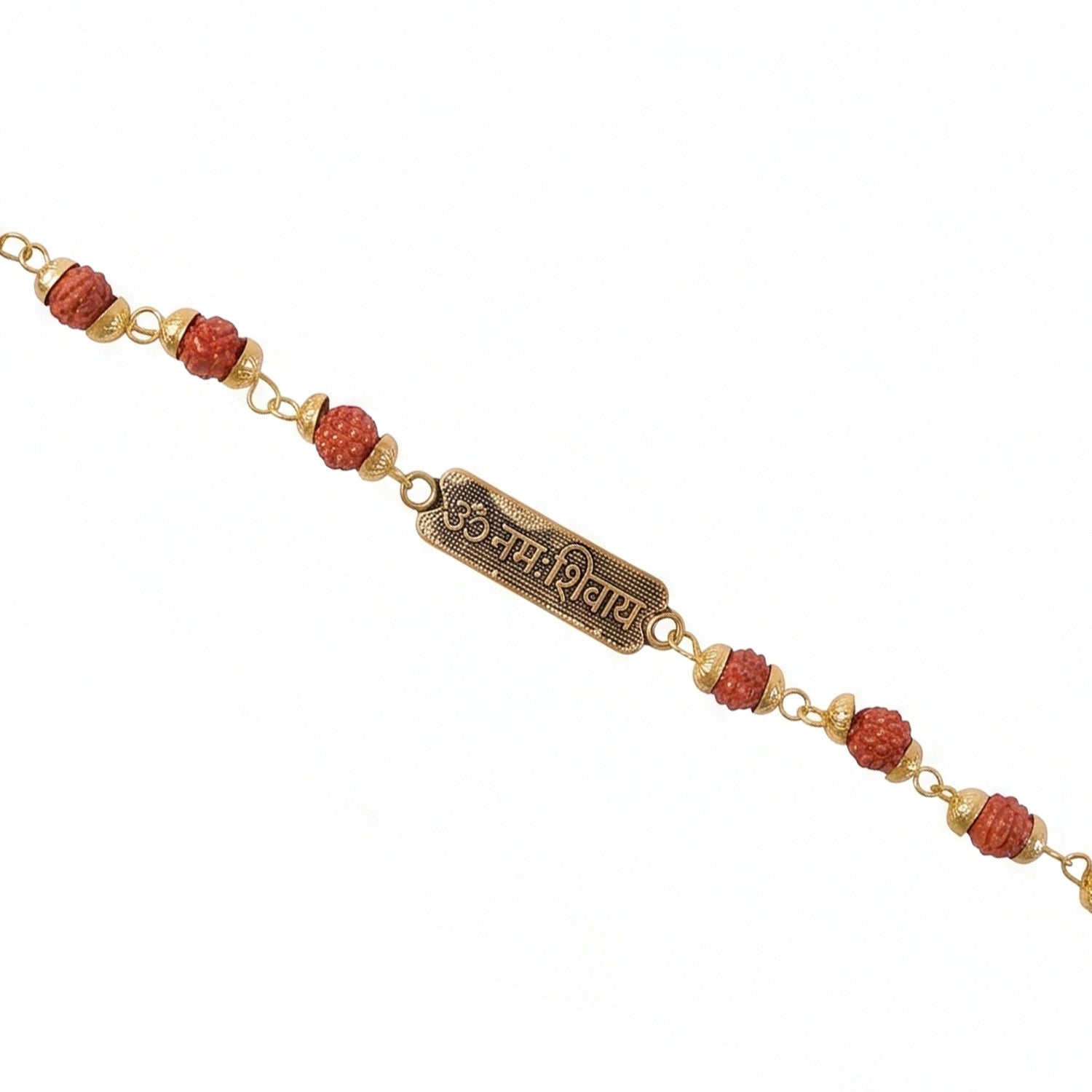 Om Namah Shivay Rudraksha Rakhi Oxidized Pendant Beaded Rakhi For Brother (1 Pc)
